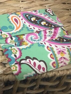 Vera Bradley Mint Green Floral Paisley checkbook holder